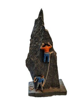 Handmade Miniature Rock Climbing Tabletop Shelf Diorama EUC